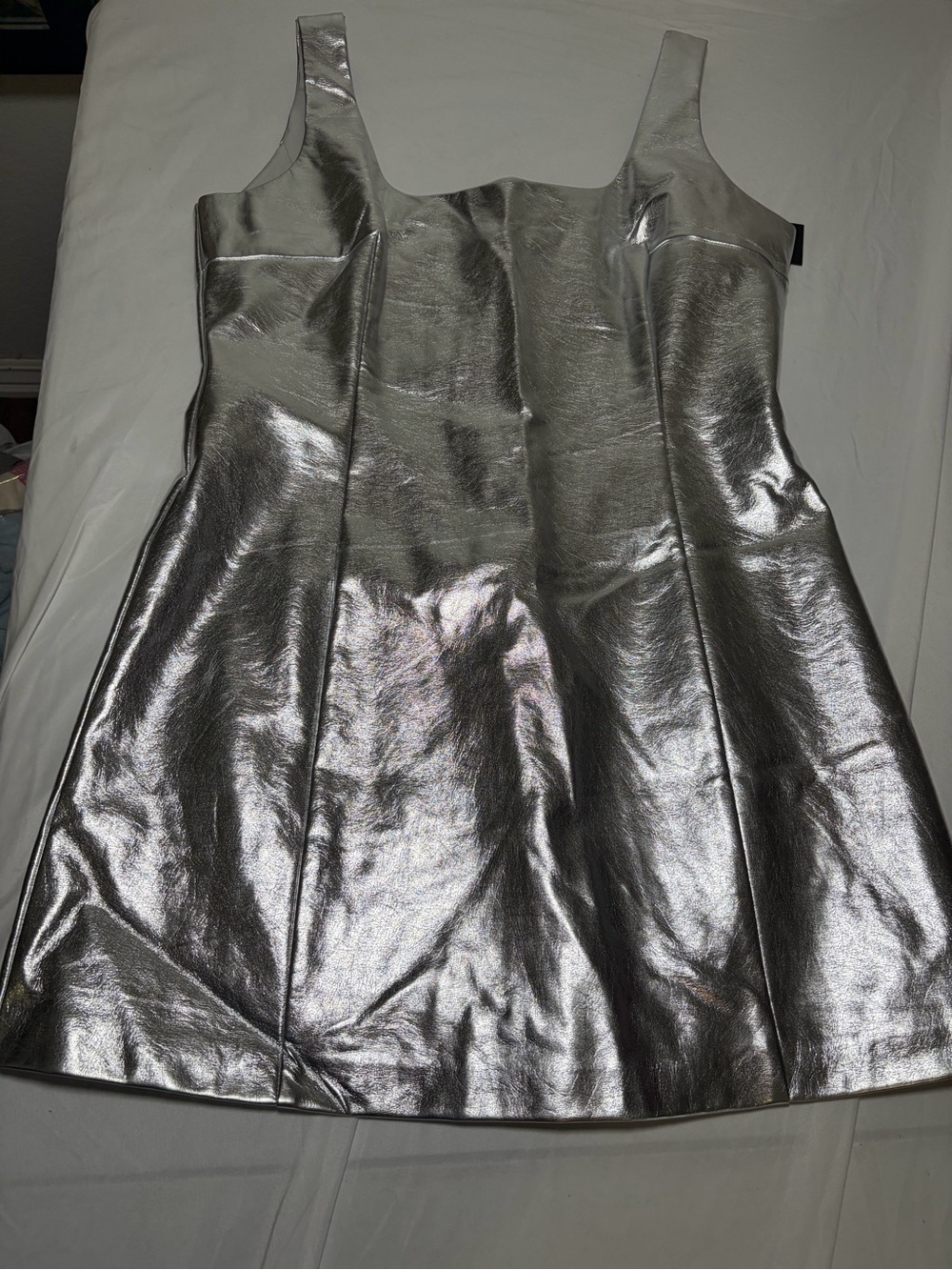 Gianni Bini Silver Metallic Mini Dress Size 10 NWT